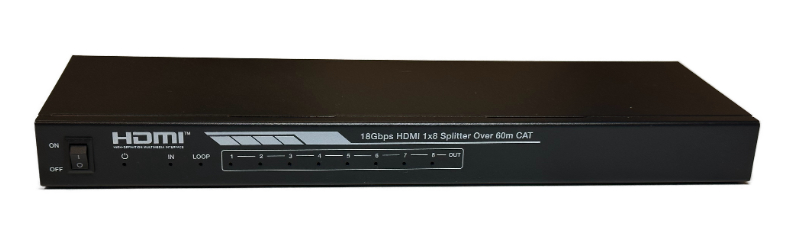 1x8 HDMI Splitter over CAT6, 60m, 18G 4K/60Hz
