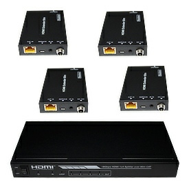 New 1x4 HDMI Splitter over CAT6, 18G, 4K/60Hz 4:4:4, HDR, PoC, 60m