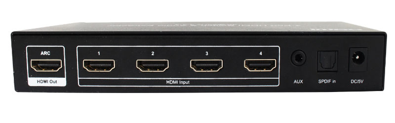 4x1 HDMI Switch, 18Gbps, 4K/60Hz, YUV 4:4:4, HDR, ARC