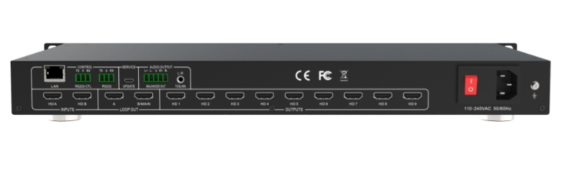 2x9 HDMI Switch with Video Wall Processor, 4K/60Hz