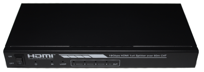 1x4 HDMI Splitter over CAT6, 60m, 18G 4K/60Hz