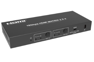 2x2 HDMI Matrix, 18G, 4K/60Hz YUV 4:4:4, HDR, HDMI 2.0, HDCP 2.2